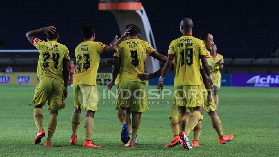Selebrasi Sriwijaya FC Copyright: &copy; Muhammad Ginanjar/INDOSPORT